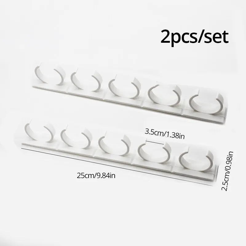 2 especieros de pared de plástico gris con soporte adhesivo para tarros